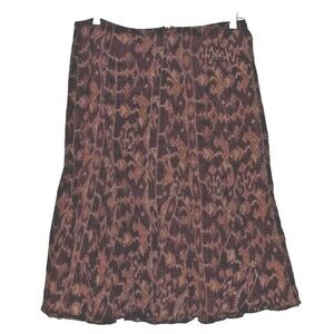 Lauren Ralph Lauren Women's 8P Vintage Pleated Crinkle Full Skirt Knee Length